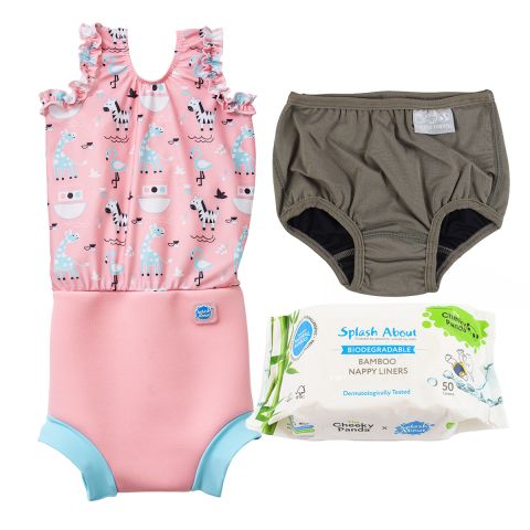 Nina's Ark Happy Nappy Costume, Silver Lining Nappy Wrap and Liners Bundle