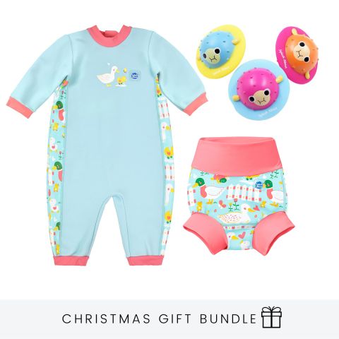 Little Ducks Warm in One and Happy Nappy with Flip & Floats Gift Bundle