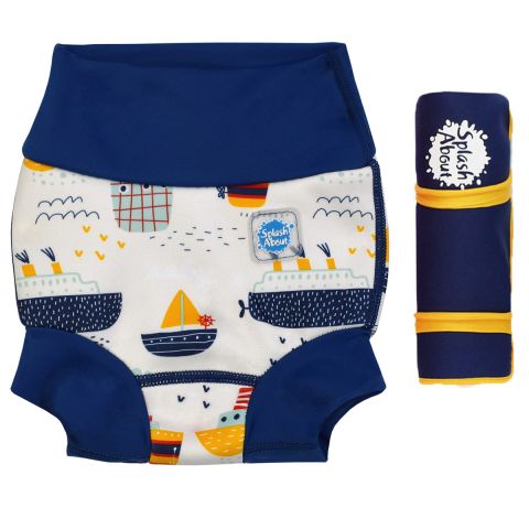 Tug Boats Happy Nappy and Navy/Yellow Changing Mat Bundle