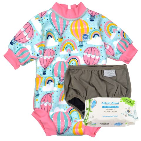 Happy Nappy Wetsuit Up & Away, Silver Lining Nappy & Nappy Liners