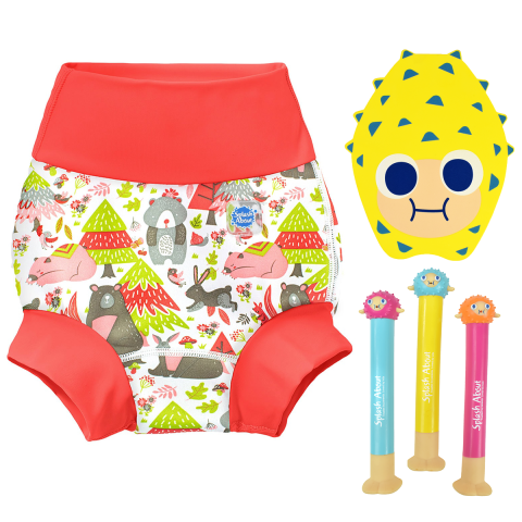 Into the Woods Happy Nappy, Pufferfish Float & Dive Sticks Bundle