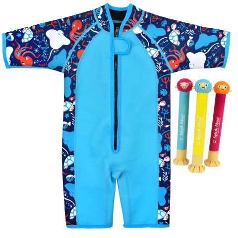 Shorty Wetsuit Under the Sea & Pufferfish Dive Sticks