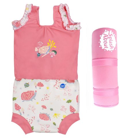 Happy Nappy Costume Forest Walk and Pink Changing Mat Bundle