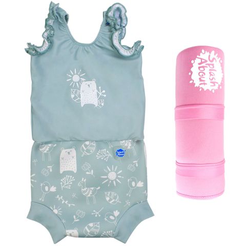 Happy Nappy Costume Sunny Bear and Pink Changing Mat Bundle