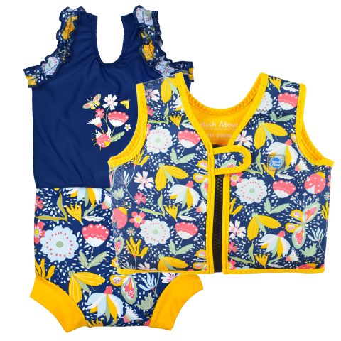 Happy Nappy Costume and Go Splash Swim Vest Garden Delight Bundle