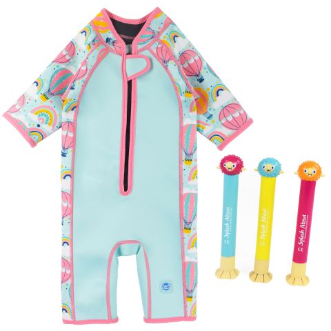 Up & Away Shorty Wetsuit and Pufferfish Dive Sticks