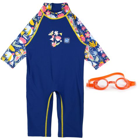 Toddler UV Suit Garden Delight & Minnow Goggles