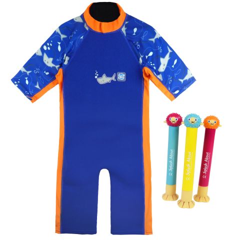 Shark Orange UV Sun & Sea Wetsuit & Dive Sticks