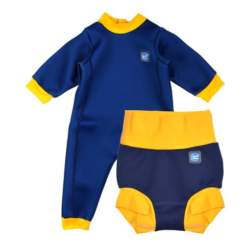 Navy & Yellow Warm In One and Happy Nappy Duo Bundle