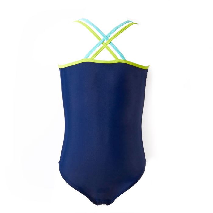 Girls blue swimming costume on sale
