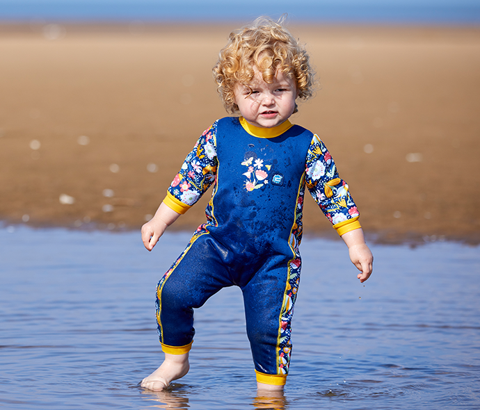 Baby Toddler Child wetsuit girl boy neoprene wrap swimwear 6-12 months blue swim 